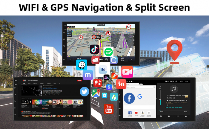 Navigatie GPS, 2DIN, Universala 2GB RAM 32 GB ROM, Android 13, cu Carplay si Android Auto Wireless Model 2023 PREMIUM [2]
