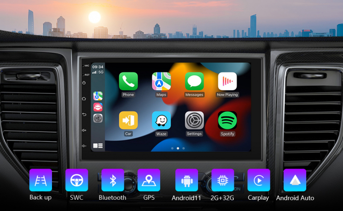 Navigatie GPS, 2DIN, Universala 2GB RAM 32 GB ROM, Android 13, cu Carplay si Android Auto Wireless Model 2023 PREMIUM [4]