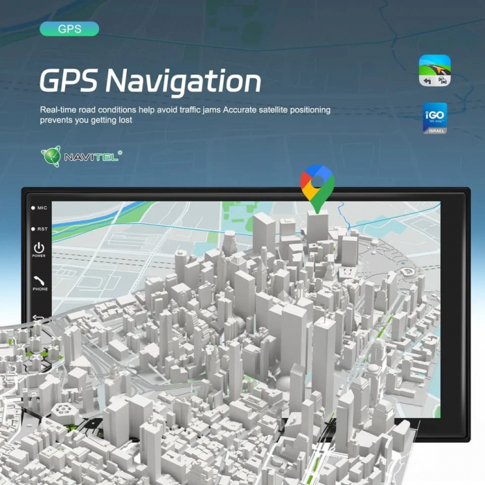 Navigatie GPS 2DIN Universala, Android 13 2GB RAM 64GB ROM, CarPlay si Android Auto [3]