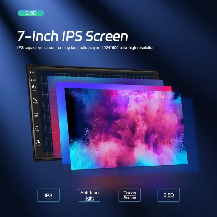 Navigatie GPS 2DIN Universala, Android 13 2GB RAM 64GB ROM, CarPlay si Android Auto [7]