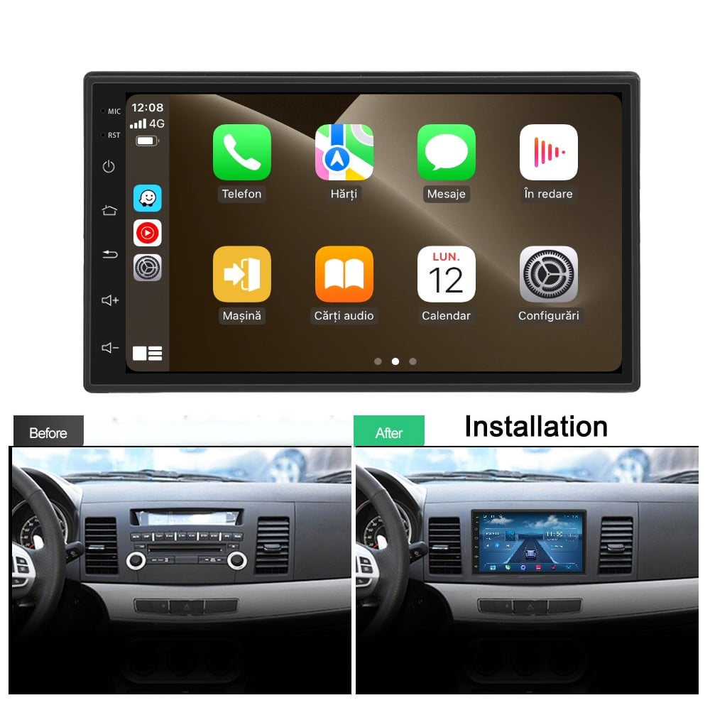 Navigatie Universala 2DIN Topway TS18A,4GB RAM 64GB ROM,SLOT SIM 4G, CarPlay si Android Auto WI-FI, Ecran 7 inch PREMIUM [8]