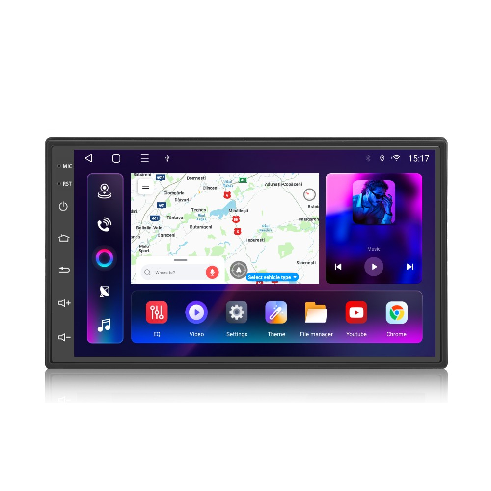 Navigatie Universala 2DIN Topway TS18A,4GB RAM 64GB ROM,SLOT SIM 4G, CarPlay si Android Auto WI-FI, Ecran 7 inch PREMIUM [3]