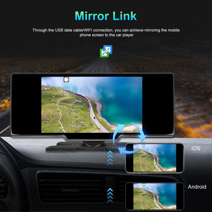 Navigatie cu Android 13, 2GB+32GB, GPS Portabil, Universal, CarPlay si Android Auto WI-FI, ecran tactil HD 10.26 inch [23]