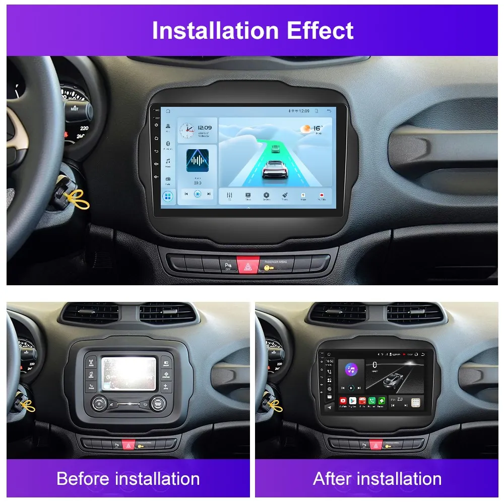 Navigatie Jeep Renegade (2016-2020), Android 12, 2GB RAM 32GB, DSP, Carplay si Android auto, ecran 9 inch [2]