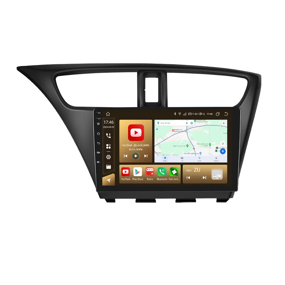 Navigatie Honda Civic (2012-2017), Android 12, 8GB RAM 128GB, Slot SIM 4G, DSP, Carplay si Android auto, ecran 9 inch [3]
