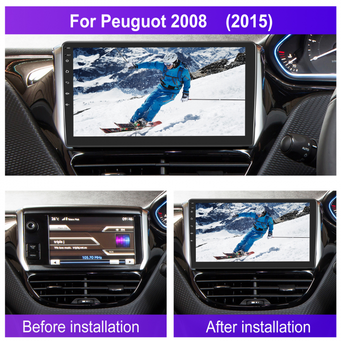 Navigatie Peugeot 208-2008 (2012-2019), Android 12, 8GB RAM 128GB, SLOT SIM 4G, DSP, Carplay si Android auto, ecran 10.1 inch [4]