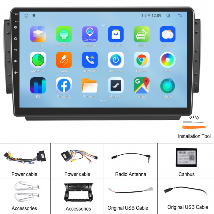 Navigatie Peugeot 208-2008 (2012-2019), Android 12, 8GB RAM 128GB, SLOT SIM 4G, DSP, Carplay si Android auto, ecran 10.1 inch [13]