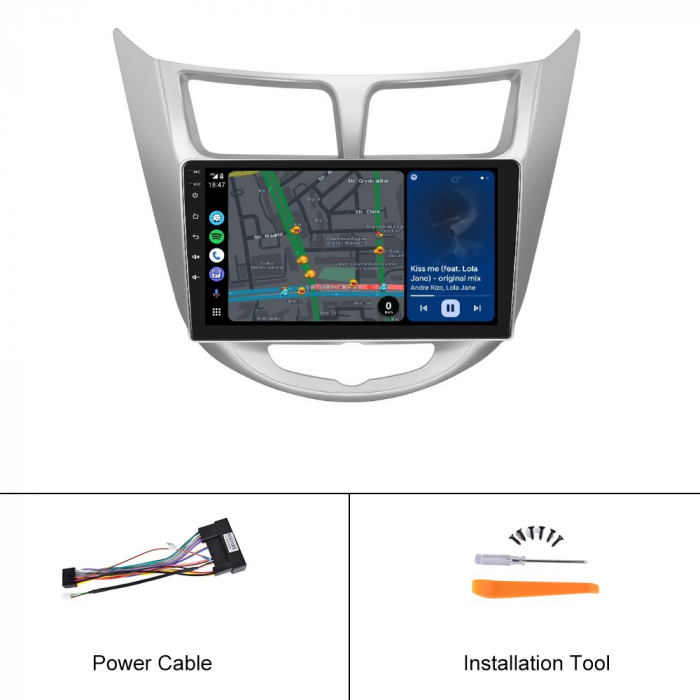 Navigatie Hyundai Accent (2010-2016), Android 12, 2GB RAM 32GB, DSP, Carplay si Android auto, ecran 9 inch [7]
