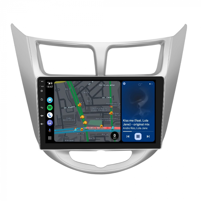 Navigatie Hyundai Accent (2010-2016), Android 12, 4GB RAM 64GB, DSP, SIM 4G, Carplay si Android auto, ecran 9 inch [6]