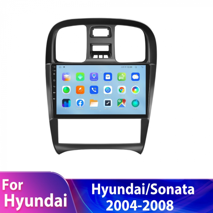 Navigatie Hyundai Sonata (2004-2009), Android 12, 8GB RAM 128GB,SIM 4G, DSP, Carplay si Android auto, ecran 9 inch [2]