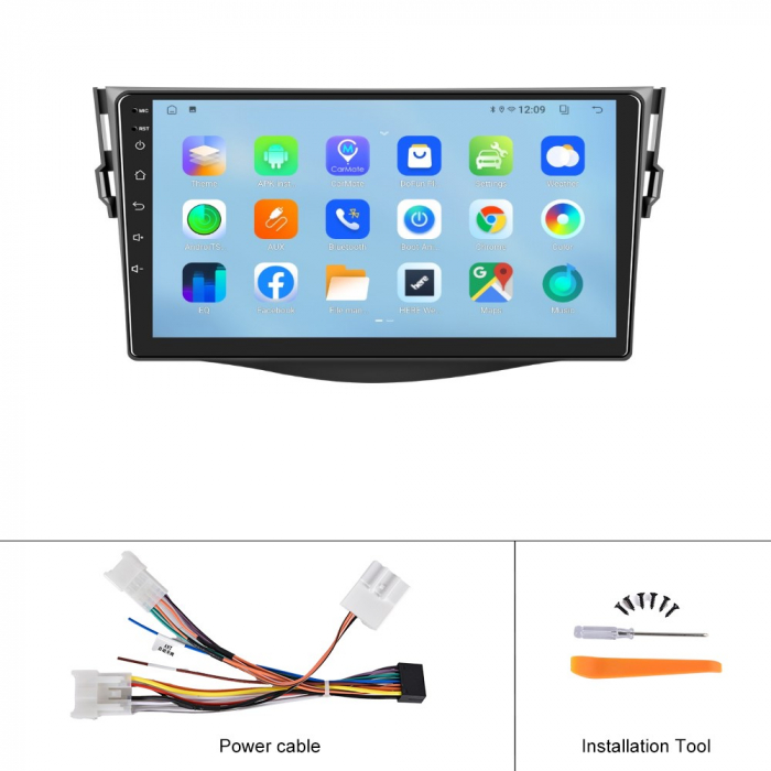 Navigatie Toyota RAV 4 (2007-2011), Android 12, 8GB RAM 128GB, SLOT SIM 4G, DSP, Carplay si Android auto, ecran 9 inch [9]