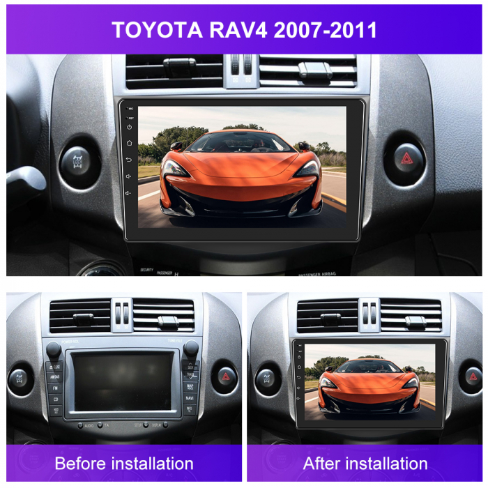 Navigatie Toyota RAV 4 (2007-2011), Android 12, 8GB RAM 128GB, SLOT SIM 4G, DSP, Carplay si Android auto, ecran 9 inch [4]