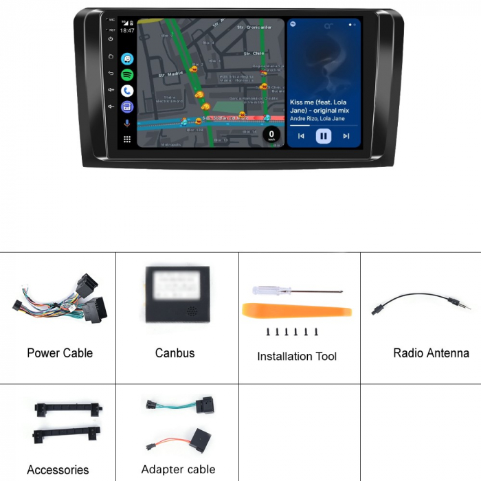Navigatie Mercedes-Benz ML (2005-2011), Android 12, 2GB RAM 32GB, DSP, Carplay si Android auto, ecran 9 inch [6]
