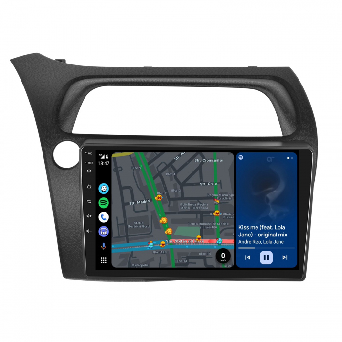 Navigatie Honda Civic (2006-2012), Android 12, 8GB RAM 128GB, SLOT SIM 4G, DSP, Carplay si Android auto, ecran 9 inch [6]