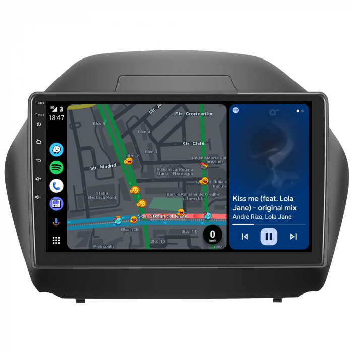 Navigatie Hyundai IX35 (2010- 2015) Android 12, 2GB 32GB, DSP, CarPlay si Android Auto, 10.1 Inch [3]