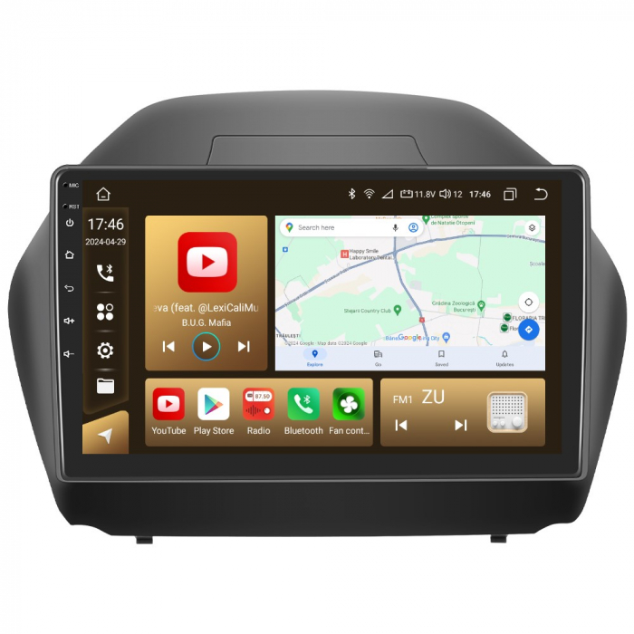 Navigatie Hyundai IX35 (2010-2015) Android 12, 8GB 128GB, SIM 4G, CarPlay si Android Auto, DSP, ecran 10.1 inch [3]