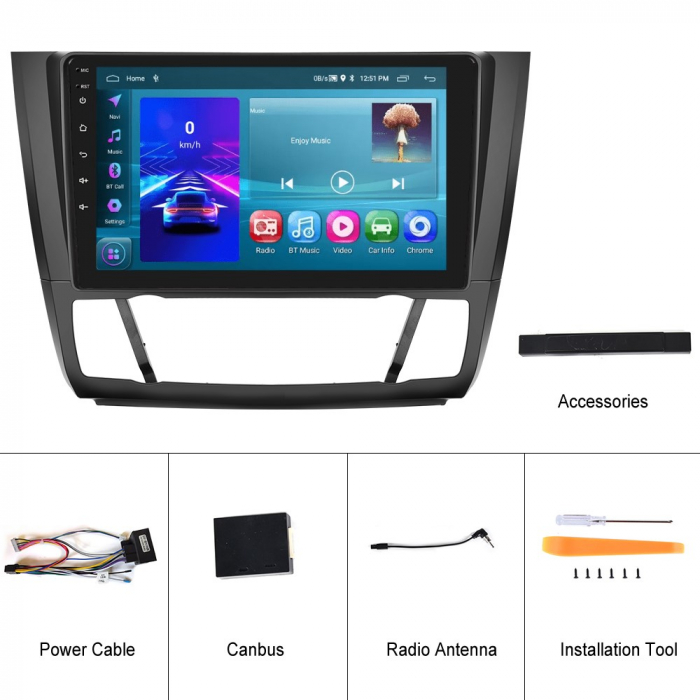 Navigatie BMW Seria 1 (2008-2012) cu Android 11, ecran 9 Inch, 2GB RAM 32 GB ROM,Carplay si Android Auto [6]