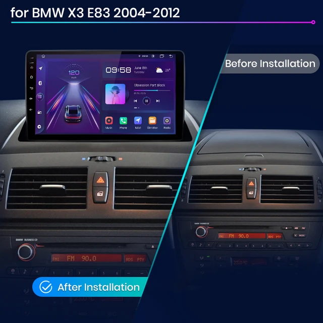 Navigatie BMW X3 (2006-2010) cu Android 12 ecran 9 Inch, 2GB RAM 32 GB ROM,DSP, Carplay si Android Auto [3]
