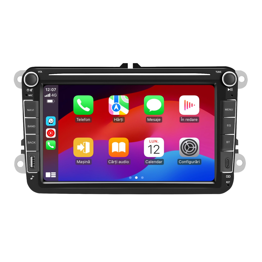 Navigatie  Android 4GB RAM 64GB, Volkswagen|Skoda|Seat cu, CarPlay Wireles Ecran de 8 Inch, dedicata Golf 5, Golf 6, Jetta, Passat B6, CC, B7, Polo, Tiguan, Touran, Skoda, Seat [3]