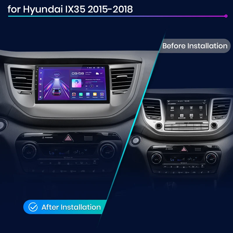 Navigatie Hyundai Tucson (2015-2018) cu Android 13, 4 GB RAM 64 GB ROM,DSP, SIM 4G, ecran 9 Inch,Carplay si Android Auto [3]