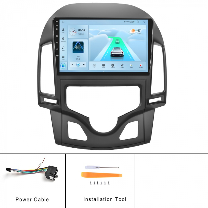 Navigatie Hyundai I30 (2007-2012) clima automata, Android 12, 8GB RAM 128GB, SLOT SIM 4G, DSP, Carplay si Android auto, ecran 9 inch [9]
