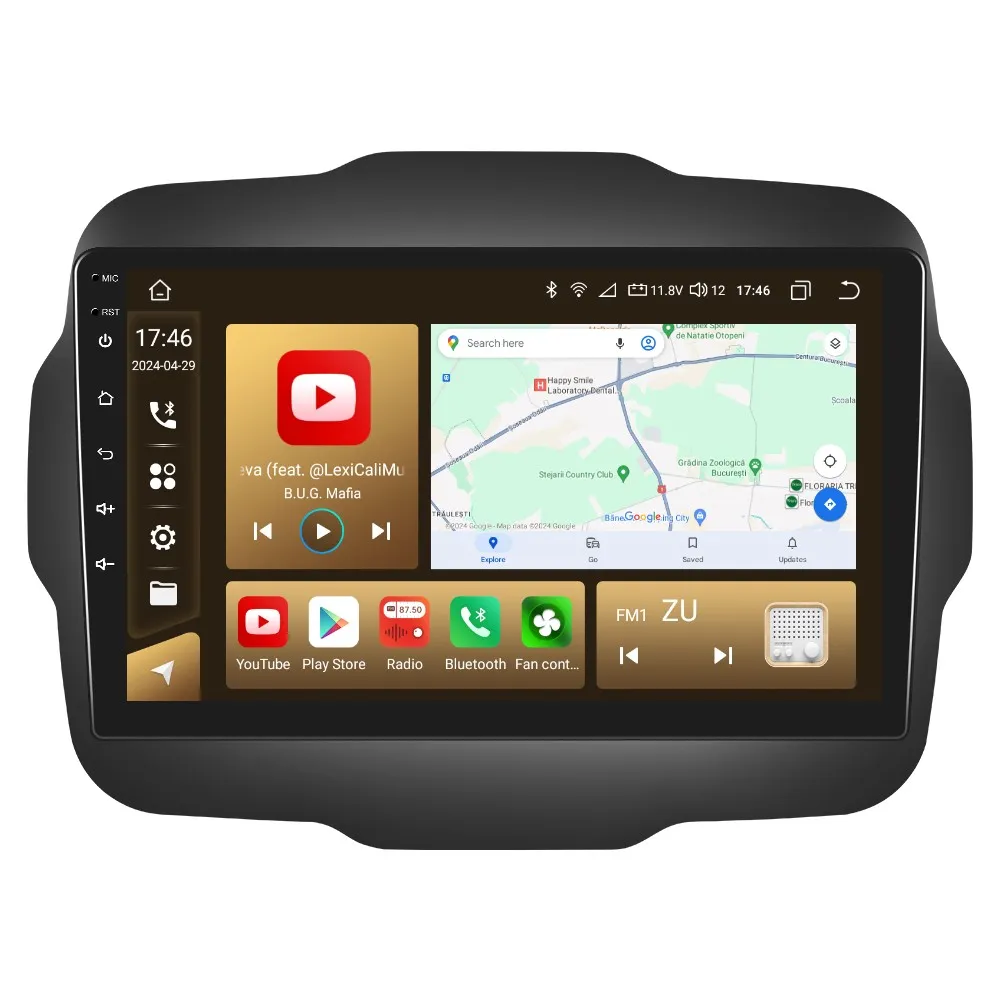 Navigatie Jeep Renegade (2016-2020), Android 12, 8GB RAM 128GB, SLOT SIM 4G, DSP, Carplay si Android auto, ecran 9 inch [3]