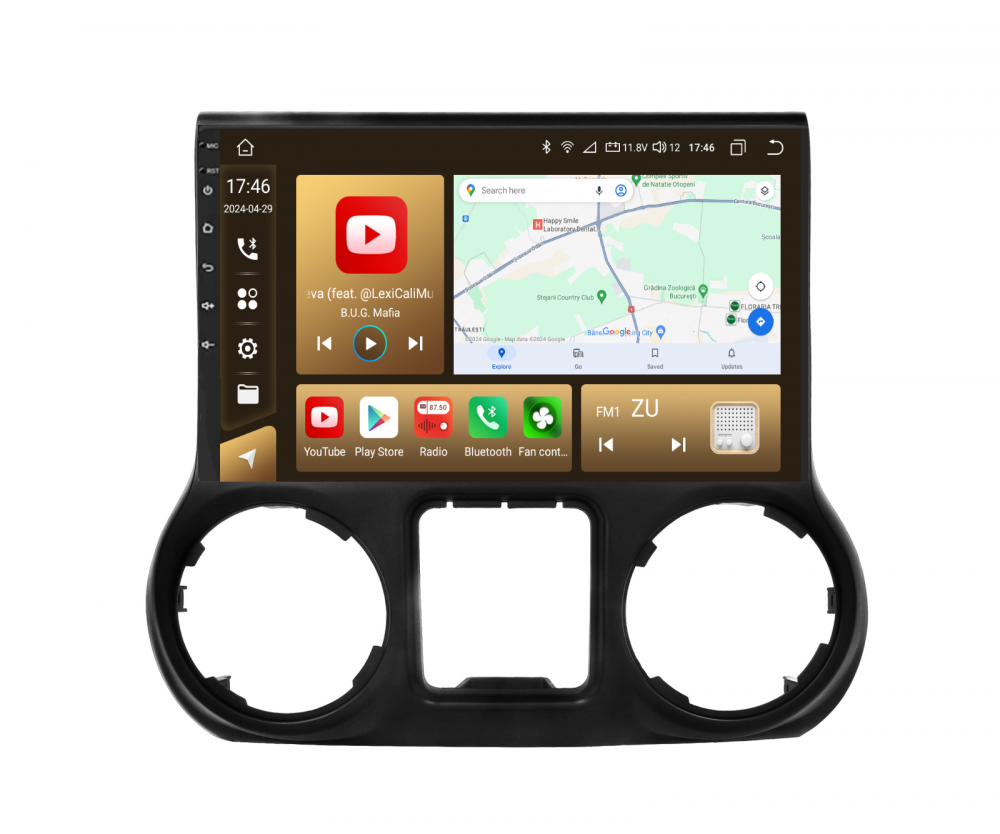 Navigatie Jeep Wrangler (2011-2014) cu Android, 8GB RAM 128GB ROM, cu SLOT SIM 4G, DSP, ecran 10,1 Inch, Carplay si Android Auto [1]