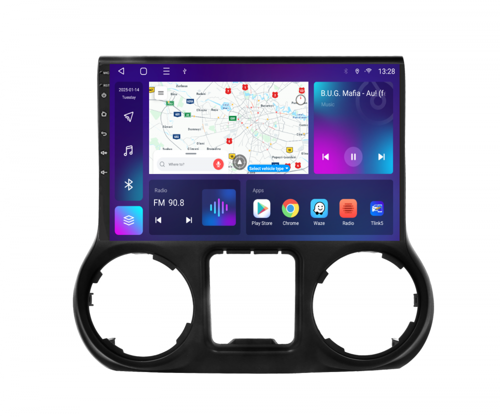 Navigatie Jeep Wrangler (2011-2014) cu Android, 4GB RAM 64GB ROM, cu SLOT SIM 4G, DSP, ecran 10,1 Inch, Carplay si Android Auto [1]