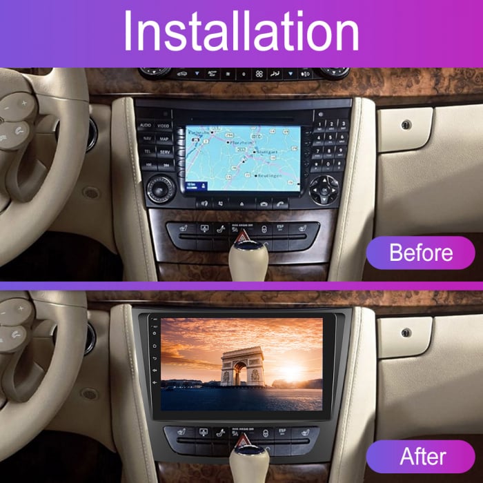 Navigatie Mercedes-Benz E-class W211/CLS-class (2005-2008), Android 12, 2GB RAM 32GB, DSP, Carplay si Android auto, ecran 9 inch [3]