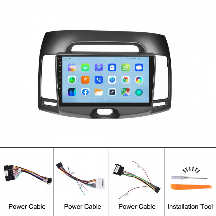 Navigatie Hyundai Elantra (2007-2010), Android 12, 4GB RAM 64GB, SIM 4G, DSP, Carplay si Android auto, ecran 9 inch [11]