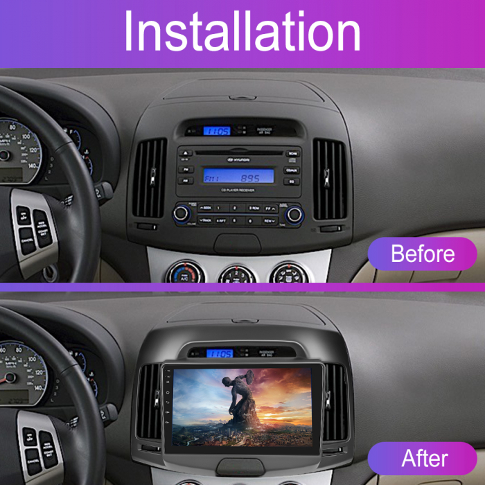Navigatie Hyundai Elantra (2007-2010), Android 12, 4GB RAM 64GB, SIM 4G, DSP, Carplay si Android auto, ecran 9 inch [4]