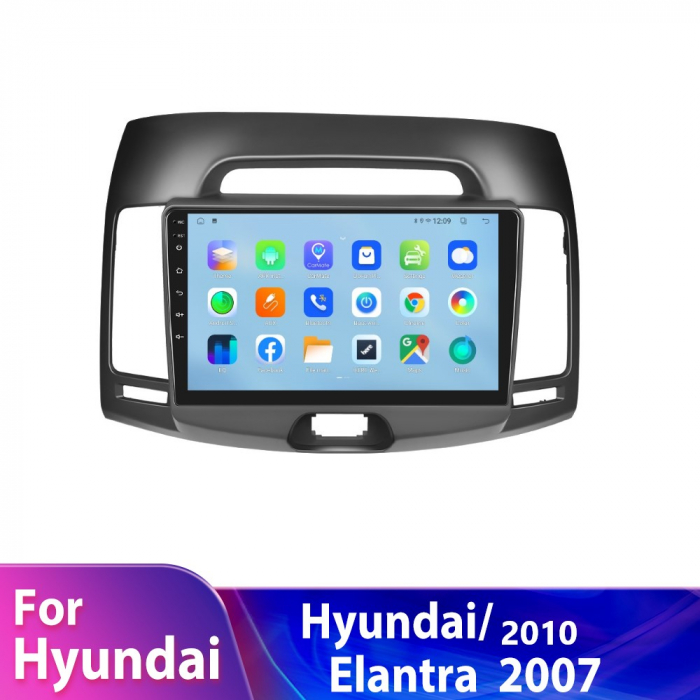 Navigatie Hyundai Elantra (2007-2010), Android 12, 4GB RAM 64GB, SIM 4G, DSP, Carplay si Android auto, ecran 9 inch [2]