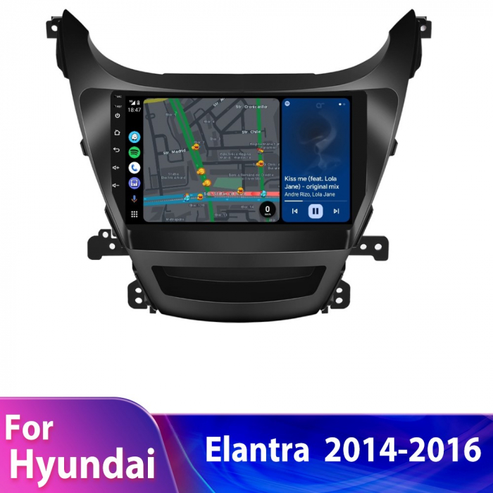 Navigatie Hyundai Elantra (2014-2016), Android 12, 4GB RAM 64GB,  SLOT SIM 4G, DSP, Carplay si Android auto, ecran 9 inch [4]