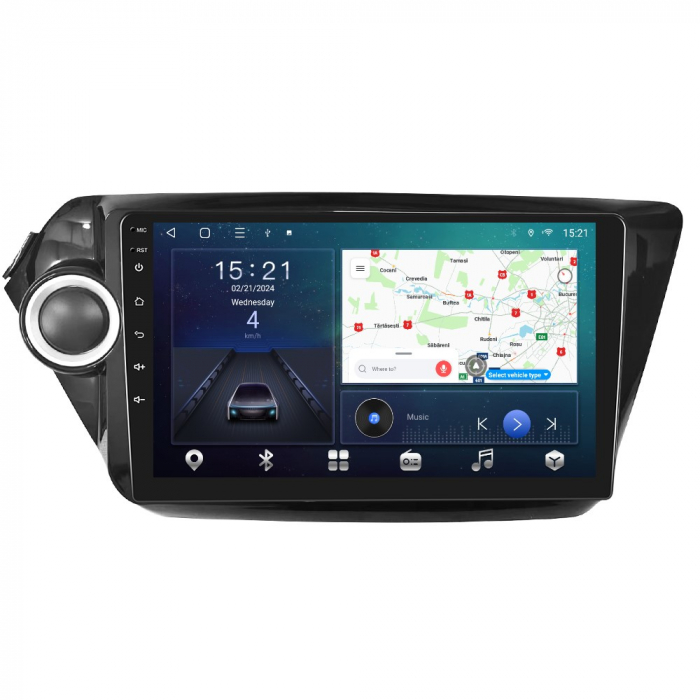 Navigatie Kia RIO (2011-2016), Android 12, 8GB RAM 128GB, SLOT SIM 4G, DSP, Carplay si Android auto, ecran 9 inch [2]