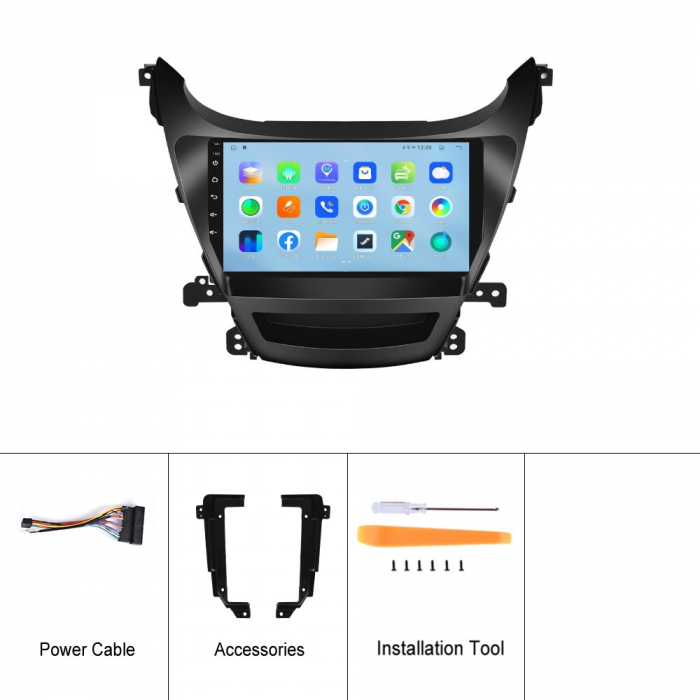 Navigatie Hyundai Elantra (2014-2016), Android 12, 4GB RAM 64GB,  SLOT SIM 4G, DSP, Carplay si Android auto, ecran 9 inch [10]