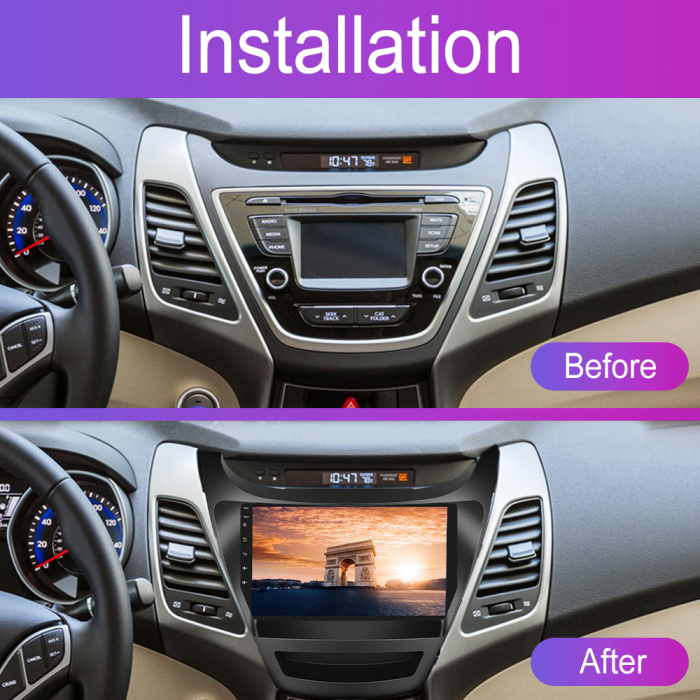 Navigatie Hyundai Elantra (2014-2016), Android 12, 4GB RAM 64GB,  SLOT SIM 4G, DSP, Carplay si Android auto, ecran 9 inch [5]