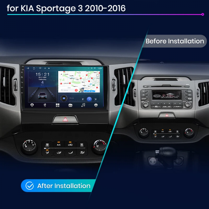 Navigatie Kia Sportage (2010-2016), cu Android 12, 8GB 128GB, SIM 4G, CarPlay si Android Auto, DSP, WIFI, ecran 9 Inch [2]