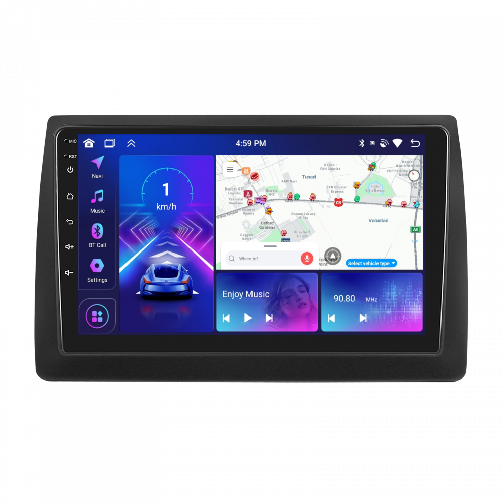 Navigatie Fiat STILO (2002-2010) cu Android, 4 GB RAM 64 GB ROM, DSP, ecran 9 Inch,Carplay si Android Auto Wifii [1]