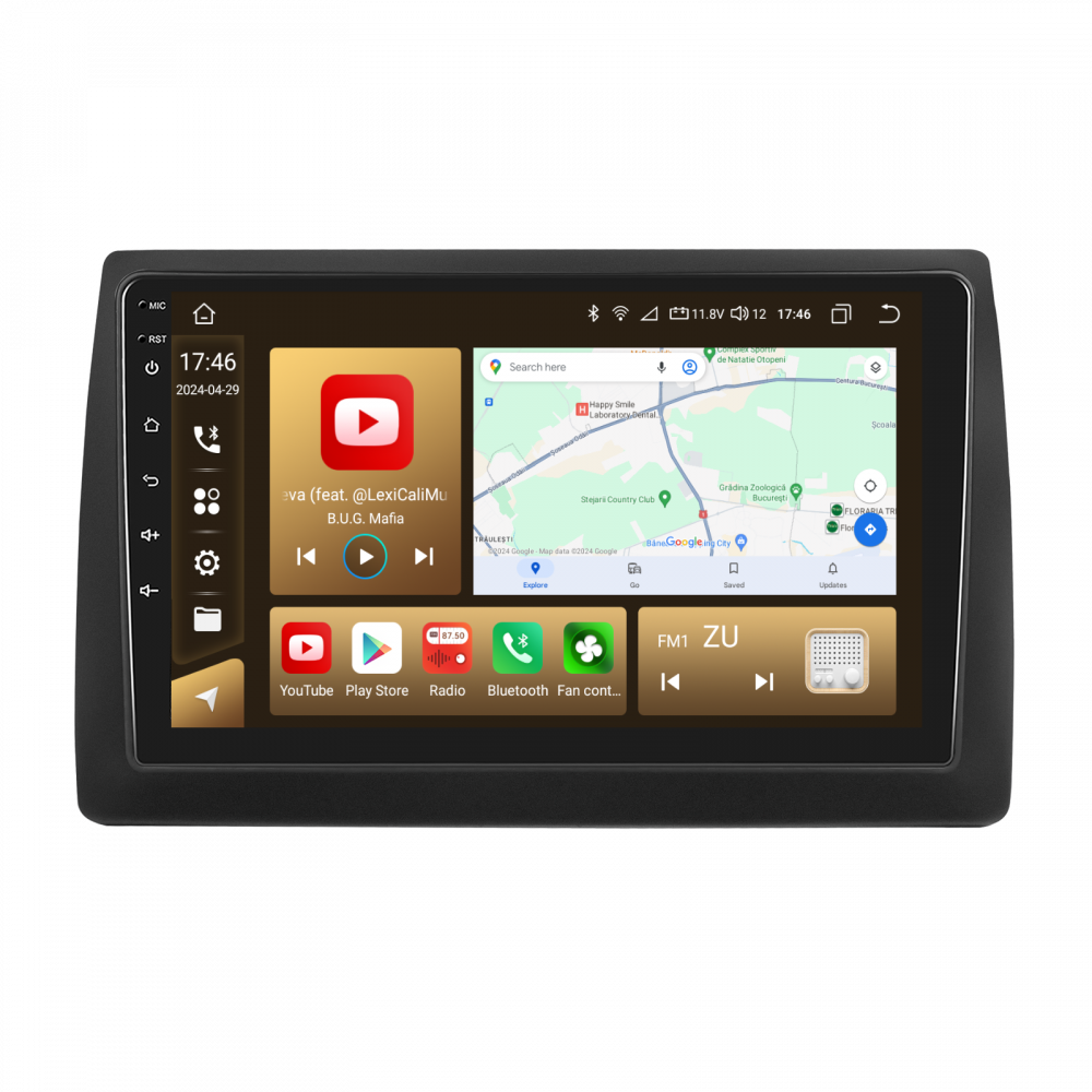 Navigatie Fiat STILO (2002-2010) cu Android, 8 GB RAM 128 GB ROM, DSP, 4G SIM, ecran 9 Inch,Carplay si Android Auto Wifi [1]