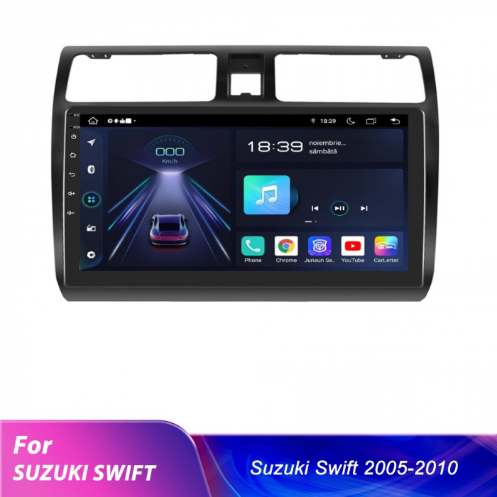 Navigatie Suzuki Swift (2005-2010), Android 12, 4GB RAM 64GB, SIM 4G, DSP, Carplay si Android auto, ecran 10.1 inch [2]