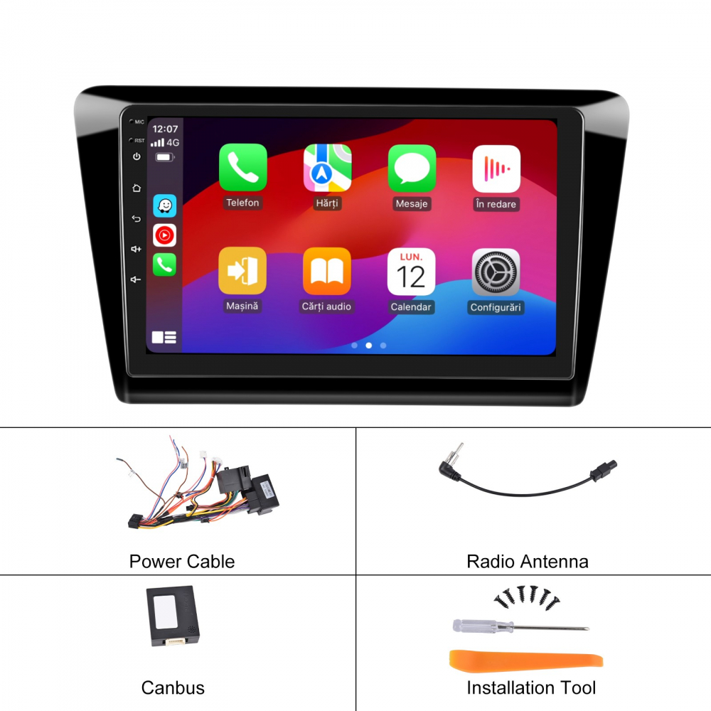 Navigatie Skoda Rapid  Seat Toldeo (2012–2019) cu Android, 4GB RAM 64GB ROM, DSP, ecran 9 Inch,Carplay si Android Auto [8]