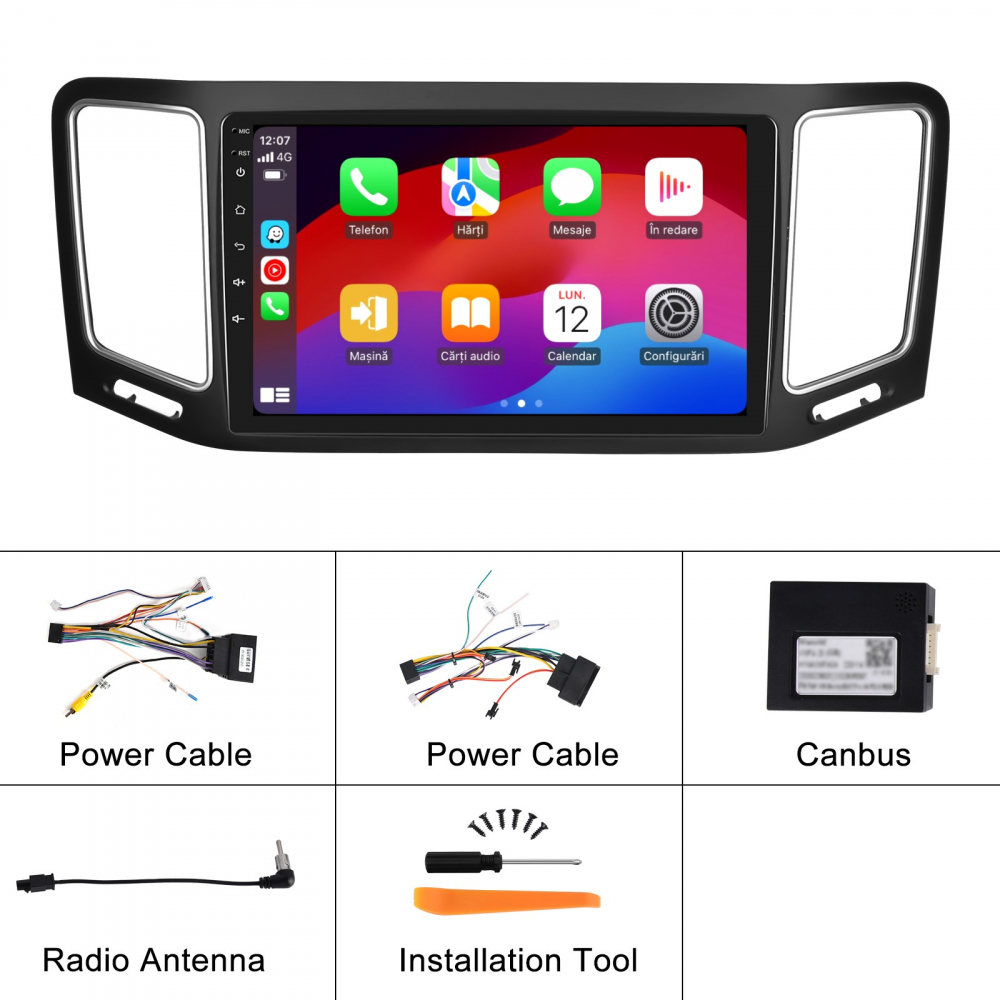 Navigatie Volkswagen Sharan (2010-2018) cu Android, 2GB RAM 32GB ROM, DSP, ecran 9 Inch, Carplay si Android Auto [8]