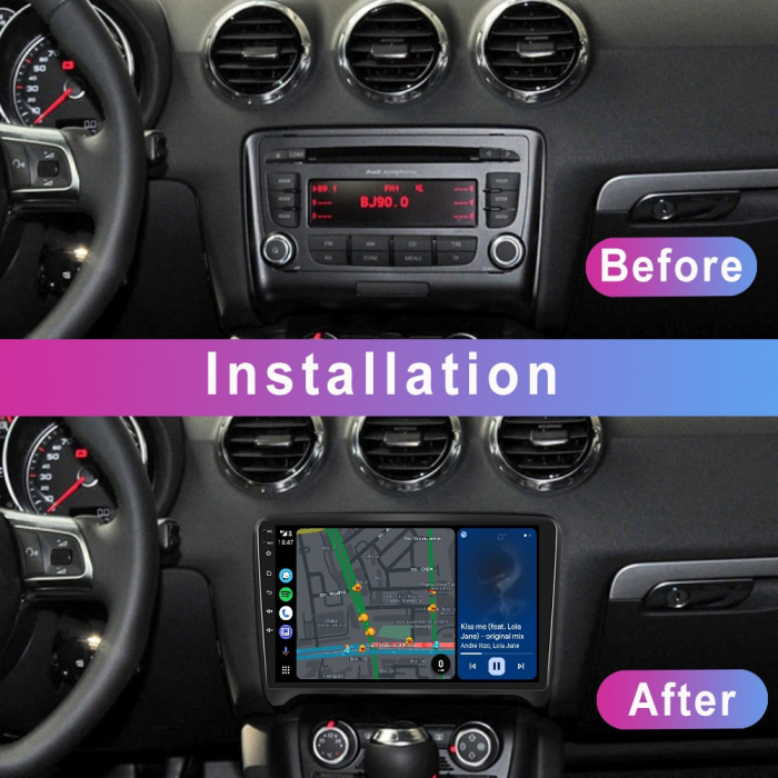 Navigatie Audi TT (2008-2014), Android 12, 2GB RAM 32GB, DSP, Carplay si Android auto, ecran 9 inch [3]