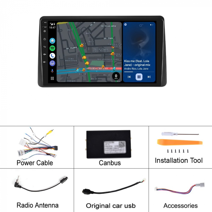 Navigatie Dacia Duster (2019-2021), Android 12, 4GB RAM 64GB, SIM 4G, DSP, Carplay si Android auto, ecran 9 inch [6]