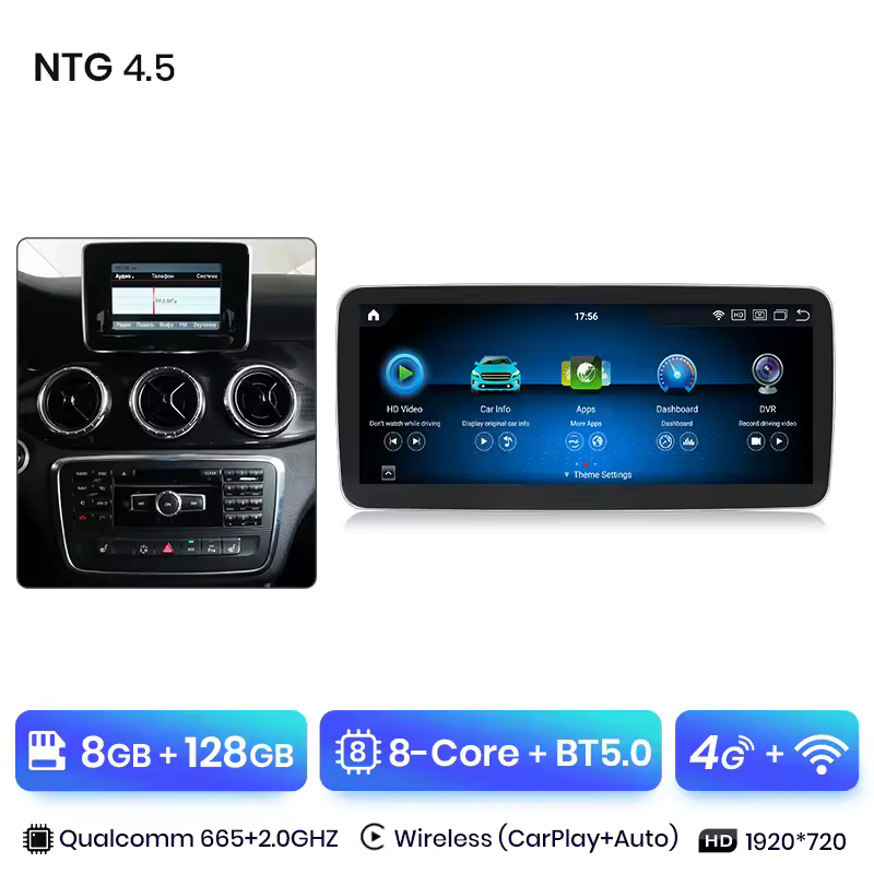 Navigație Mercedes-Benz A-Class W176, GLA X156, CLA C117 – 10.25" | 8+128GB 2.0 OctaCore Snapdragon 665, 4G SIM, CarPlay, Android Auto [2]