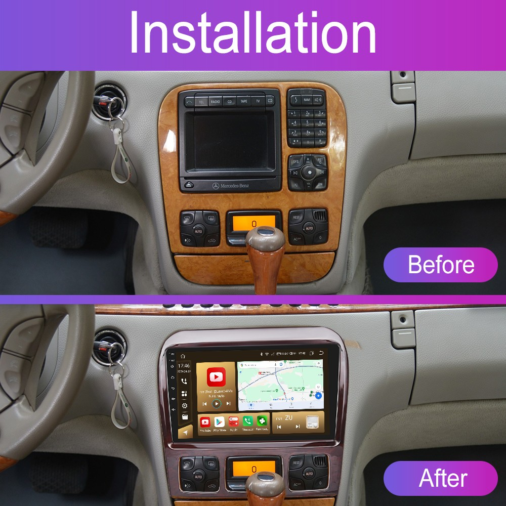 Navigatie Mercedes Benz, S (1999-2007) cu Android, 4GB RAM 64GB ROM, cu SLOT SIM 4G, DSP, ecran 9 Inch, Carplay si Android Auto [5]