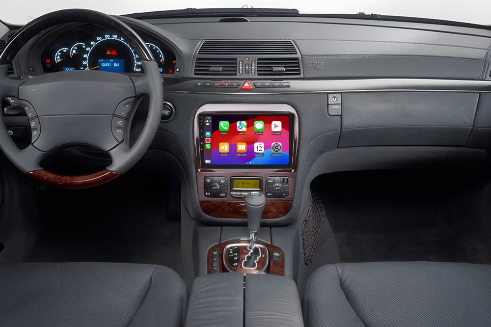 Navigatie Mercedes Benz, S (1999-2007) cu Android, 8GB RAM 128GB ROM, cu SLOT SIM 4G, DSP, ecran 9 Inch, Carplay si Android Auto [2]