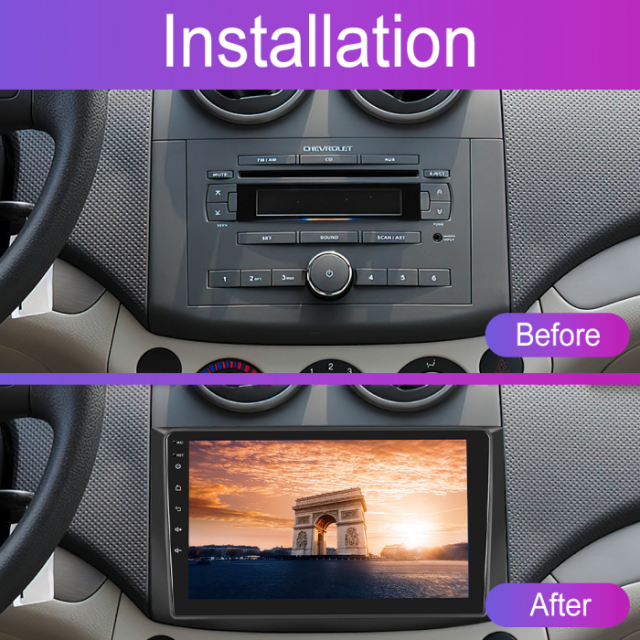 Navigatie Chevrolet Aveo (2006-2010), Android 12, 8GB RAM 128GB, SLOT SIM 4G, DSP, Carplay si Android auto, ecran 9 inch [2]