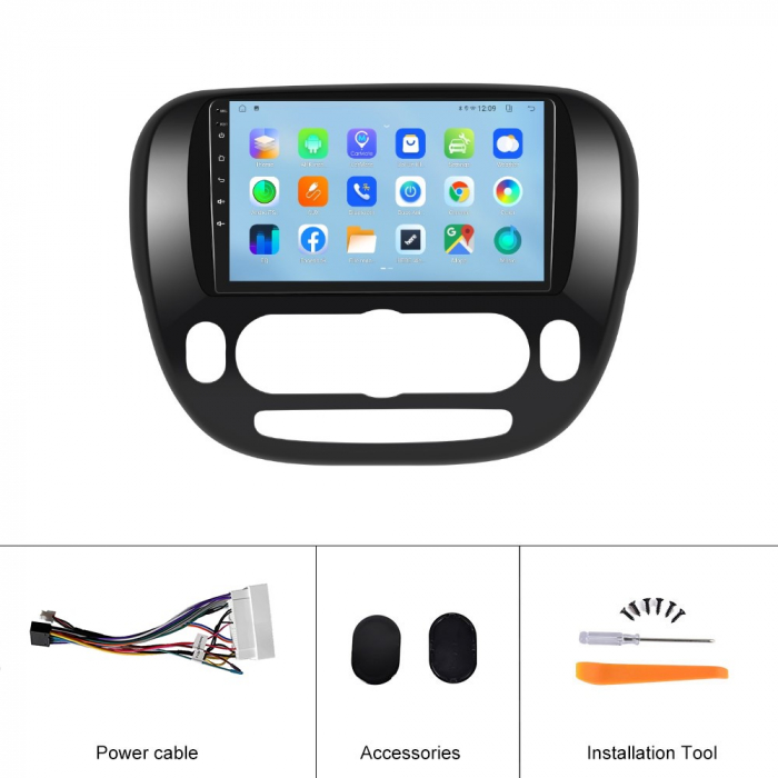 Navigatie KIA Soul Low End 2014, Android 12, 2GB RAM 32GB, DSP, Carplay si Android auto, ecran 9 inch [9]