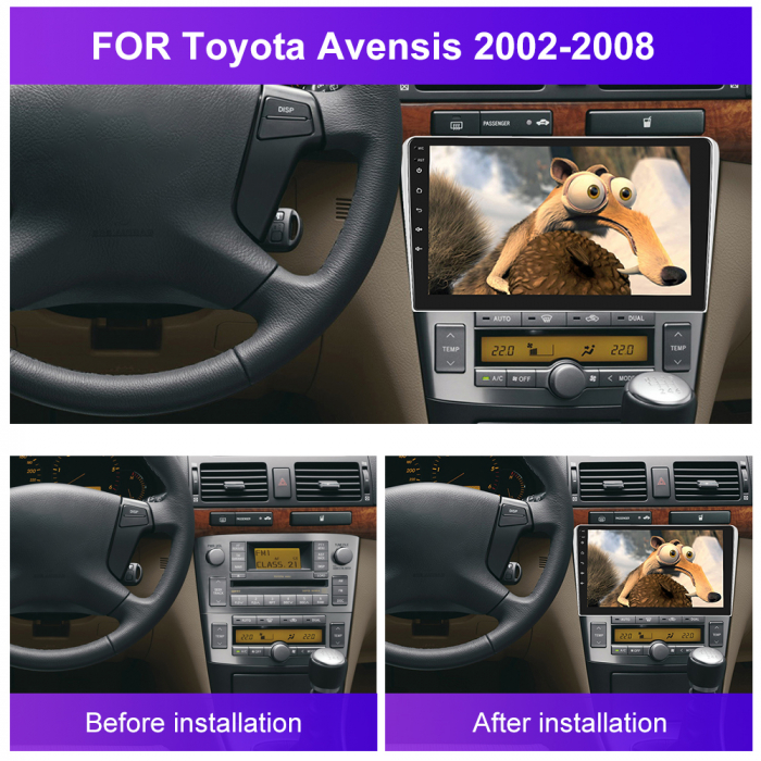 Navigatie Toyota Avensis (2002-2008), Android 12, 4GB RAM 64GB, DSP, SIM 4G, Carplay si Android auto, ecran 9 inch [6]